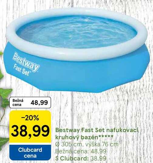 Bestway Fast Set nafukovací kruhový bazén