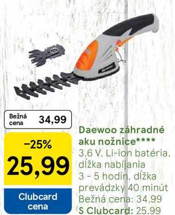 Daewoo záhradné aku nožnice