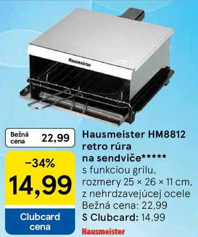 Hausmeister HM8812 retro rúra na sendviče