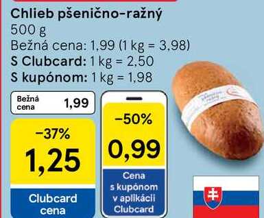 Chlieb pšenično-ražný, 500 g
