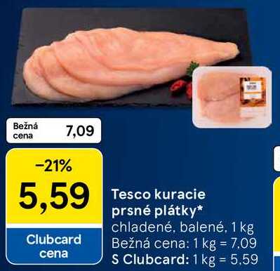 Tesco kuracie prsné plátky, 1 kg 