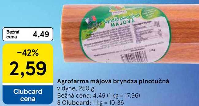 Agrofarma májová bryndza plnotučná, 250 g