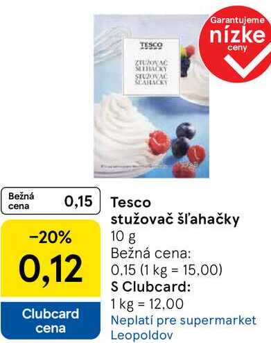 Tesco stužovač šľahačky, 10 g 