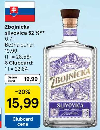Zbojnícka slivovica 52 %, 0,7 l