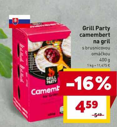 Grill Party camembert na gril s brusnicovou omáčkou 400 g 