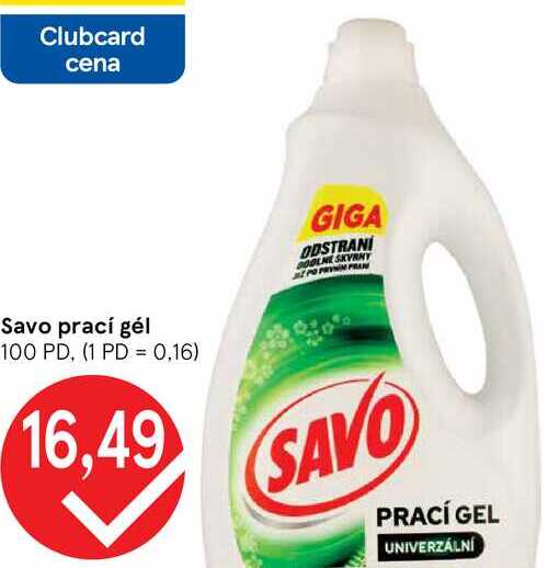 Savo prací gél, 100 PD