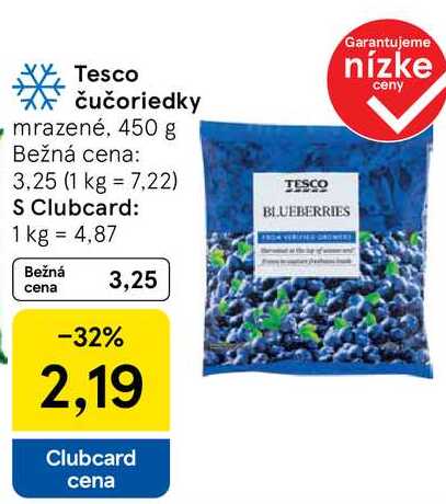 Tesco čučoriedky, 450 g 