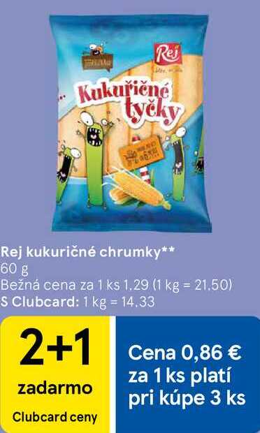 Rej kukuričné chrumky, 60 g