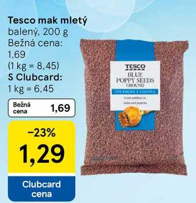 Tesco mak mletý, 200 g 