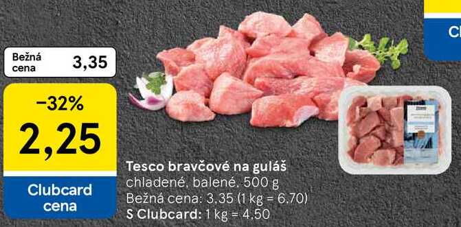 Tesco bravčové na guláš, 500 g 