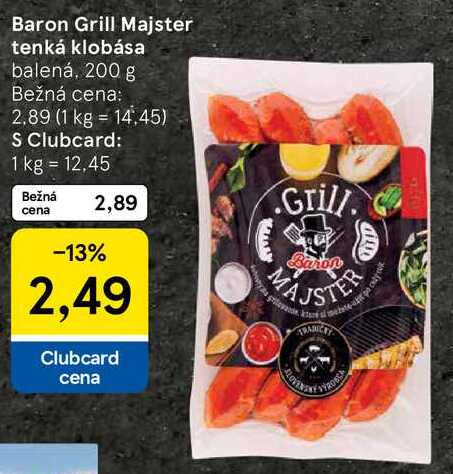 Baron Grill Majster tenká klobása, 200 g