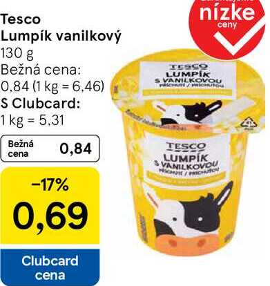 Tesco Lumpík vanilkový, 130 g 