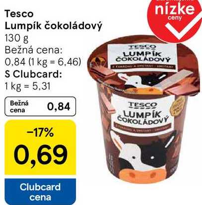 Tesco Lumpík čokoládový, 130 g