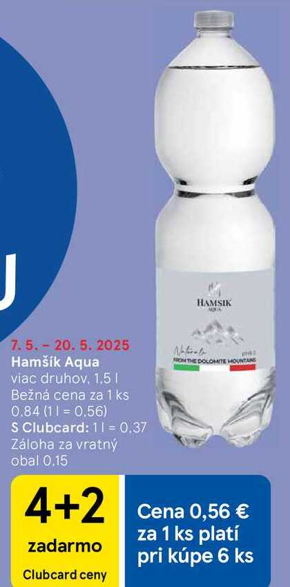 Hamšík Aqua, 1,5 l