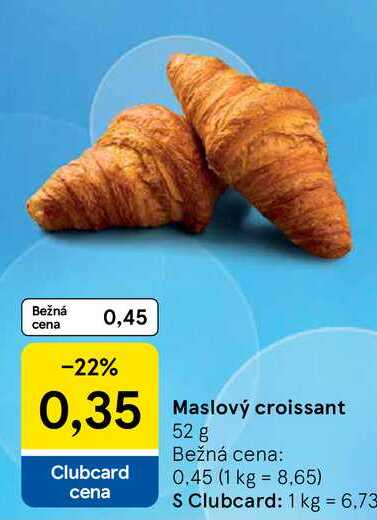 Maslový croissant, 52 g 