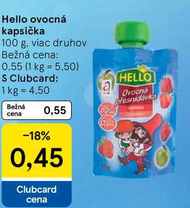 Hello ovocná kapsička, 100 g