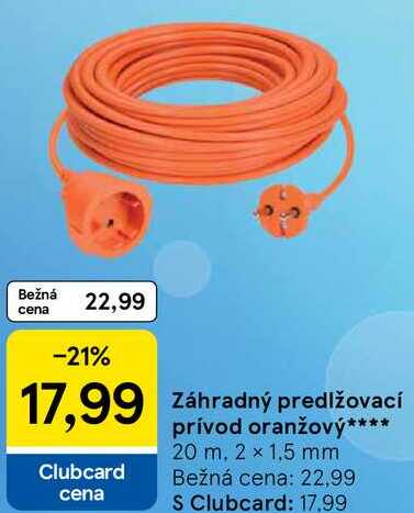 Záhradný predlžovací prívod oranžový