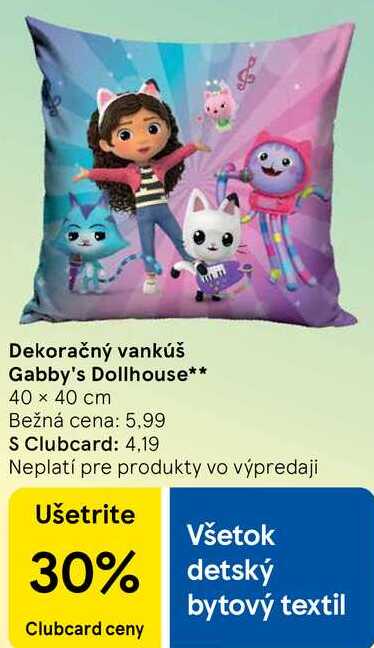 Dekoračný vankúš Gabby's Dollhouse