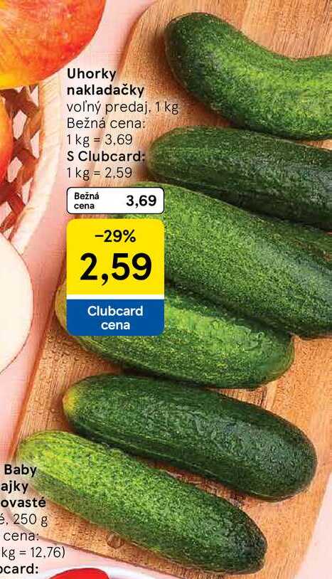 Uhorky nakladačky, 1 kg