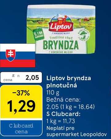 Liptov bryndza plnotučná, 110 g