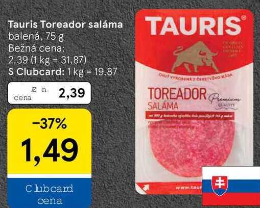 Tauris Toreador saláma, 75 g 