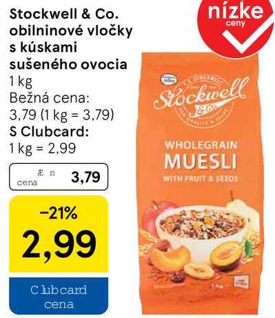 Stockwell & Co. obilninové vločky s kúskami sušeného ovocia, 1 kg