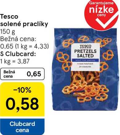 Tesco solené praclíky, 150 g 