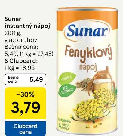 Sunar instantný nápoj, 200 g