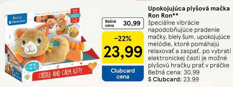 Upokojujúca plyšová mačka Ron Ron
