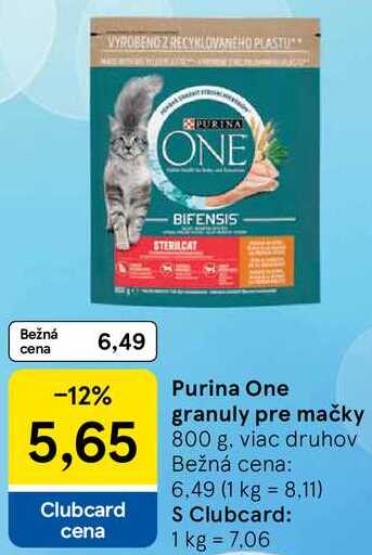 Purina One granuly pre mačky, 800 g