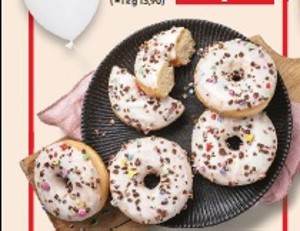 Donut s bielou polevou farebnou posýpkou