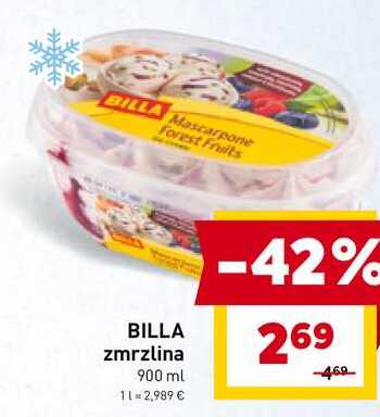 BILLA zmrzlina 900 ml 