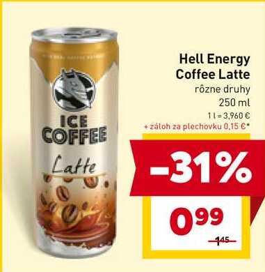 Hell Energy Coffee Latte rôzne druhy 250 ml 