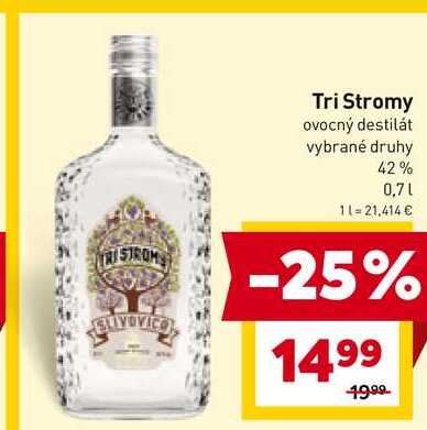 Tri Stromy ovocný destilát vybrané druhy 42% 0,7l