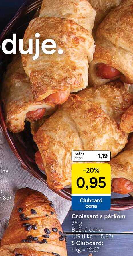 Croissant s párkom, 75 g 