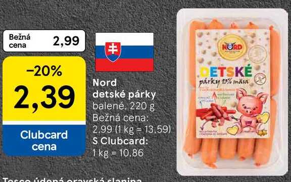 Nord detské párky, 220 g 