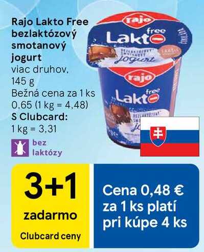 Rajo Lakto Free bezlaktózový smotanový jogurt, 145 g