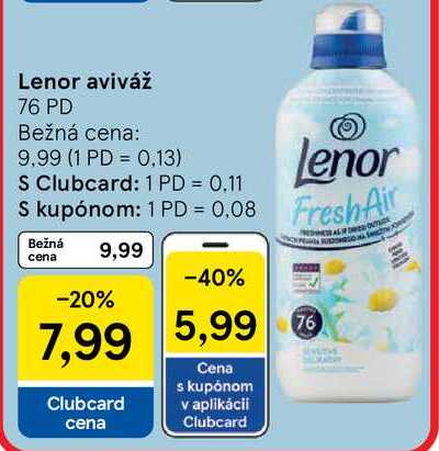 Lenor aviváž, 76 PD 