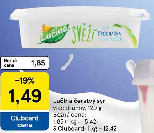 Lučina čerstvý syr, 120 g
