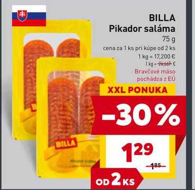 BILLA Pikador saláma 75 g 