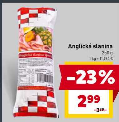 Anglická slanina 250 g 