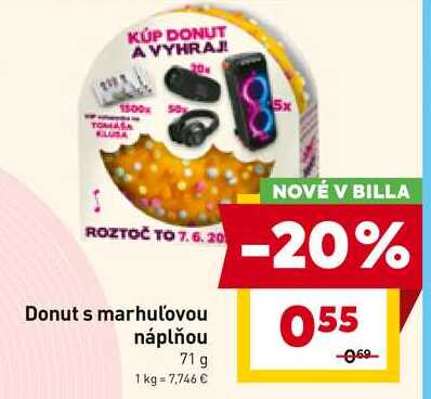 Donuts marhuľovou náplňou 71g 
