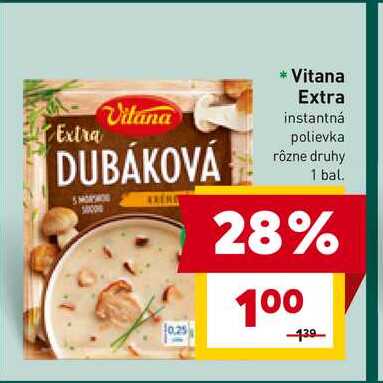 Vitana Extra instantná polievka rôzne druhy 1 bal.