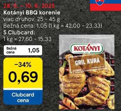 Kotányi BBQ korenie, 25 - 45 g 