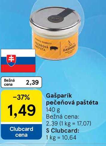 Gašparík pečeňová paštéta, 140 g 