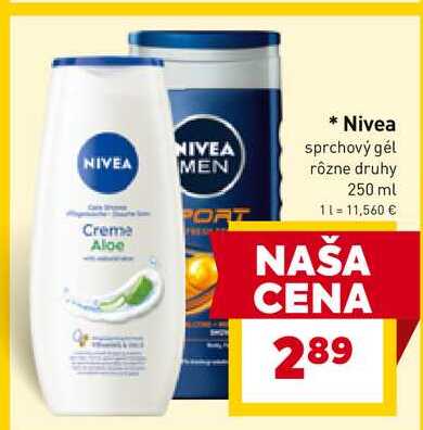 Nivea sprchový gél rôzne druhy 250 ml
