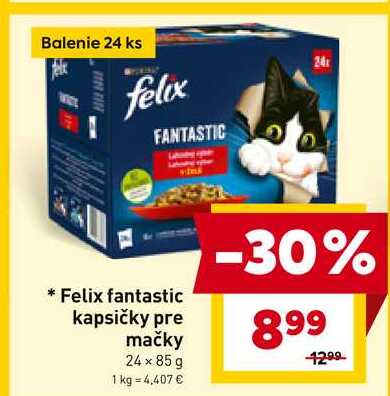 Felix fantastic kapsičky pre mačky 24x85g 