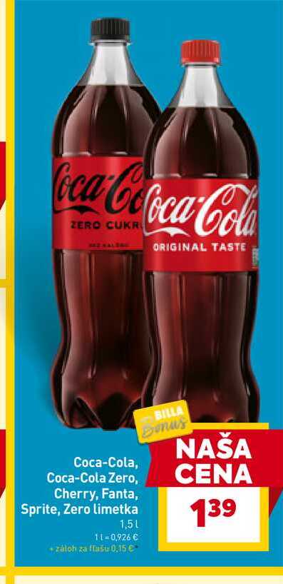 Coca-Cola 1,5 l, vybrané druhy 1.5l