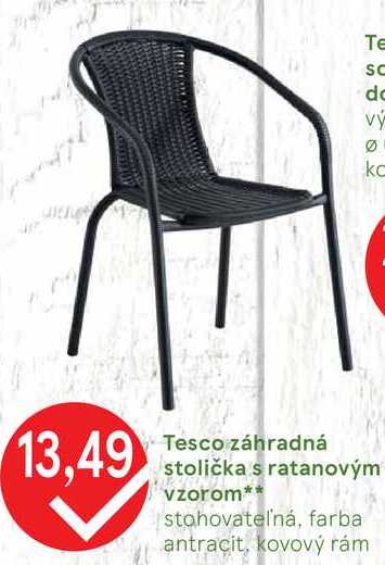 Tesco záhradná stolička s ratanovým vzorom
