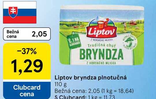 Liptov bryndza plnotučná, 110 g 